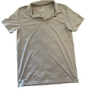 UNDER ARMOUR Heatgear Polo Shirt COLONIAL  Logo  Golf YXL Gray And White